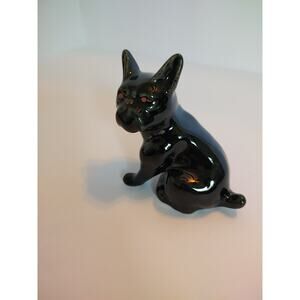 French Bulldog Frenchie Dog Black Shiny 4" Ceramic Decorative Figurine Statue